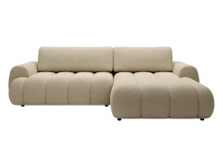 Discount Vente-unique Sofá de canto direito convertível tecido 4 lugares FRIDORA Bege