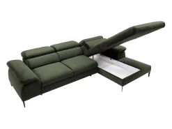 Sofá*Vente-unique Sofá de canto direito convertível veludo design SEPINA de Pascal Morabito Verde