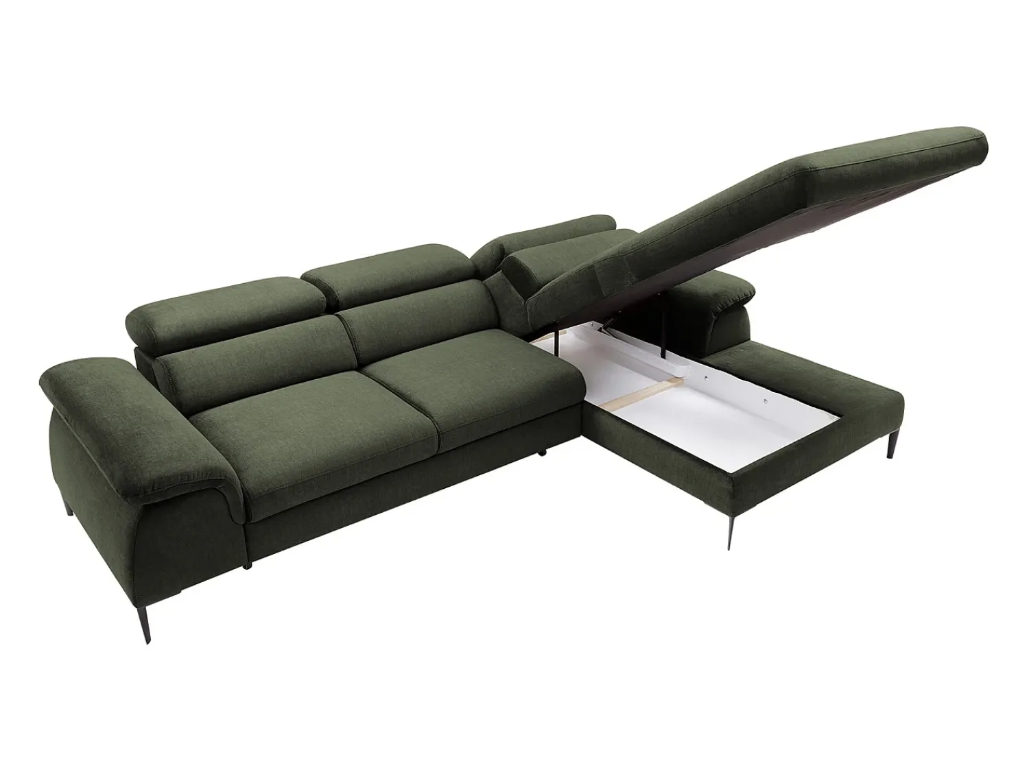 Sofá*Vente-unique Sofá de canto direito convertível veludo design SEPINA de Pascal Morabito Verde