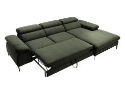 Sofá*Vente-unique Sofá de canto direito convertível veludo design SEPINA de Pascal Morabito Verde