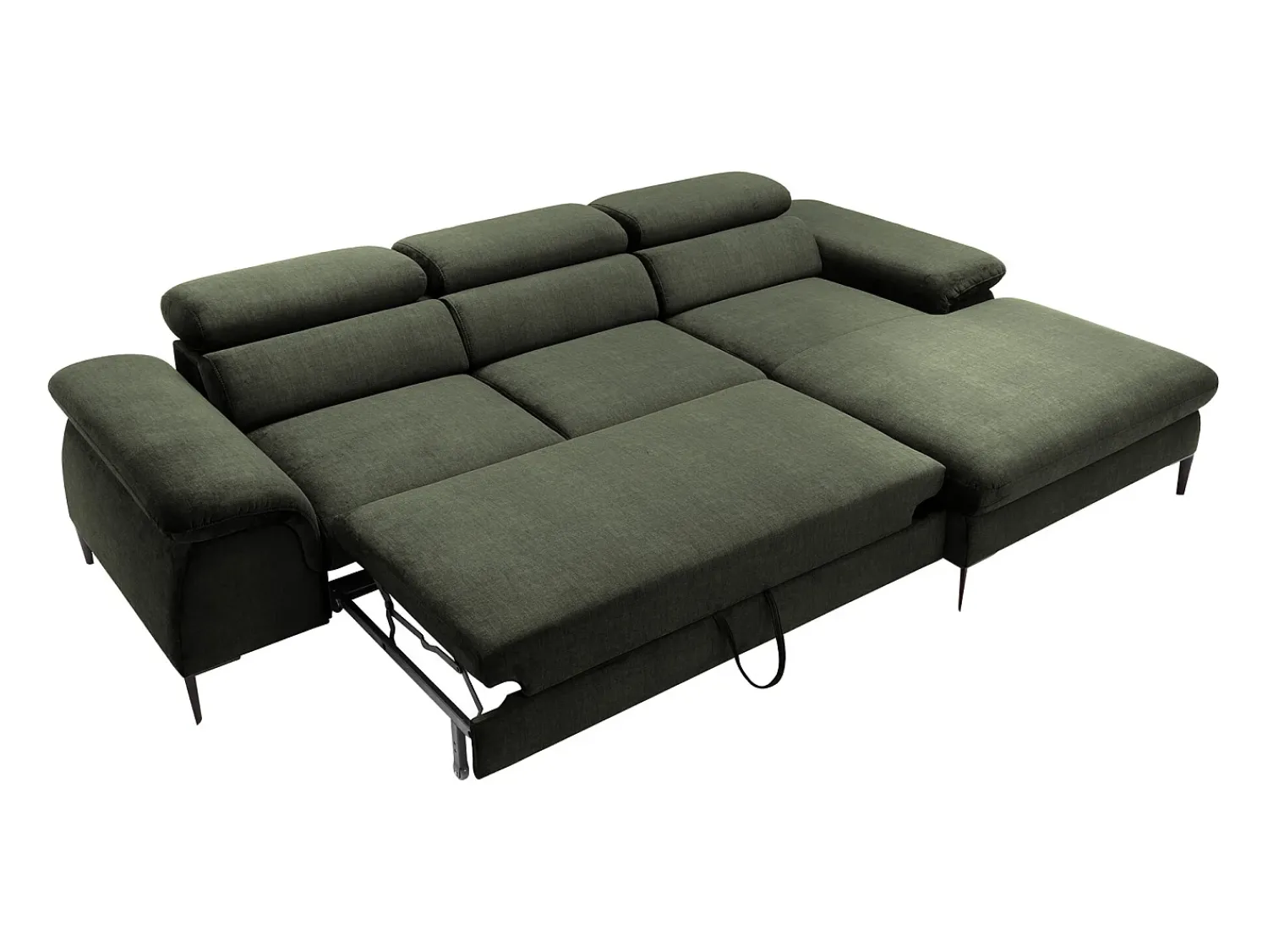 Sofá*Vente-unique Sofá de canto direito convertível veludo design SEPINA de Pascal Morabito Verde