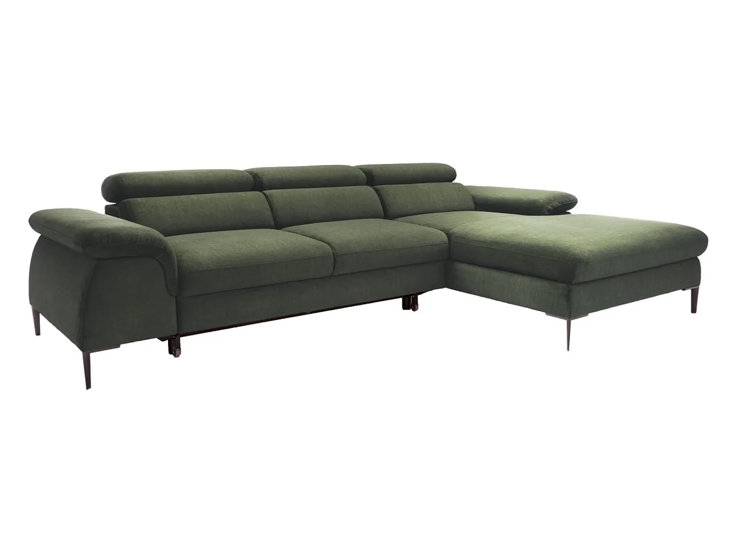 Sofá*Vente-unique Sofá de canto direito convertível veludo design SEPINA de Pascal Morabito Verde