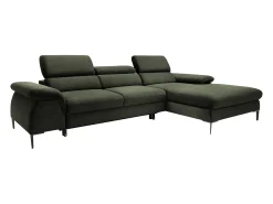 Sofá*Vente-unique Sofá de canto direito convertível veludo design SEPINA de Pascal Morabito Verde