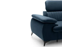 Best Vente-unique Sofá de canto direito convertível em veludo azul-escuro SAMARA de Pascal Morabito Azul escuro
