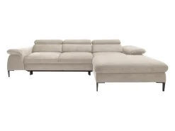 Sofá*Vente-unique Sofá de canto direito convertível veludo design SEPINA de Pascal Morabito Bege