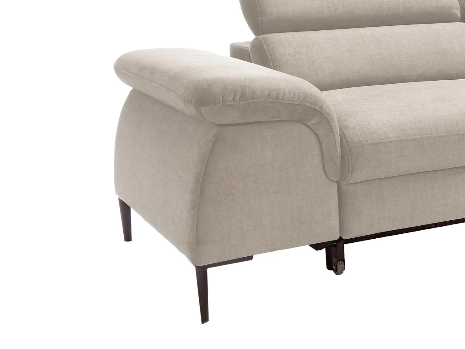 Sofá*Vente-unique Sofá de canto direito convertível veludo design SEPINA de Pascal Morabito Bege