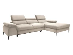 Sofá*Vente-unique Sofá de canto direito convertível veludo design SEPINA de Pascal Morabito Bege