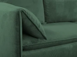 Sofá|Vente-unique Sofá de canto direito convertível em veludo canelado TEODORA Verde pinho