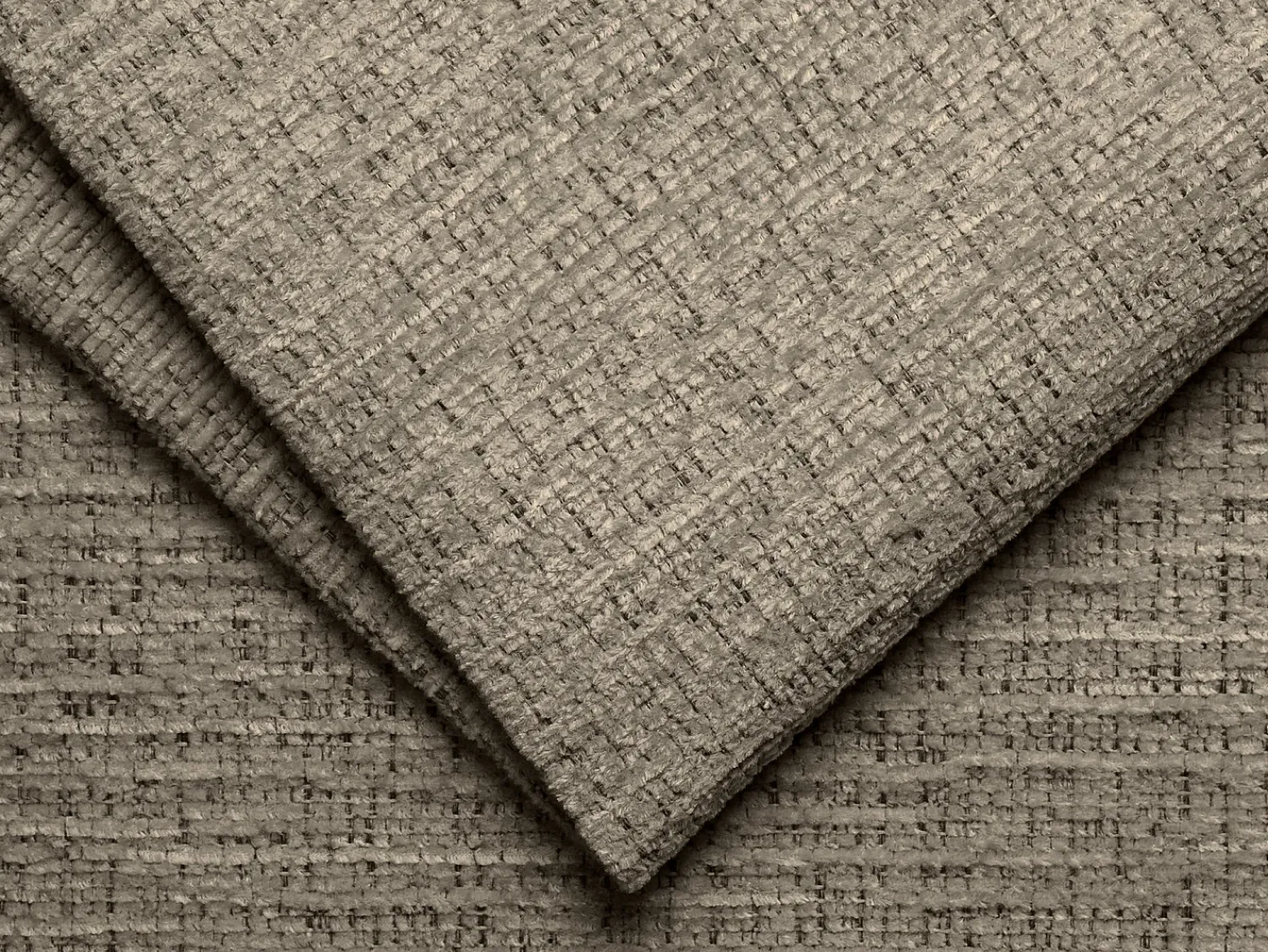 Sofá|Vente-unique Sofá de canto direito convertível deslizante em tecido chenille cor castanho acinzentado MONELIA Taupe