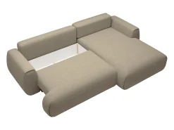 Sofá|Vente-unique Sofá de canto direito convertível deslizante em tecido chenille cor castanho acinzentado MONELIA Taupe