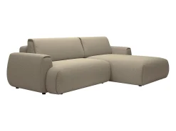 Sofá|Vente-unique Sofá de canto direito convertível deslizante em tecido chenille cor castanho acinzentado MONELIA Taupe