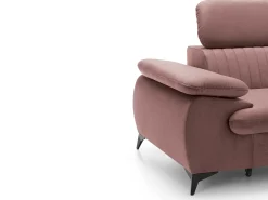 Sofá*Vente-unique Sofá de canto direito convertível em veludo cor-de- SAMARA de Pascal Morabito Rosa