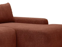Hot Vente-unique Sofá de canto direito convertível tecido texturizado DAVISO Terracota