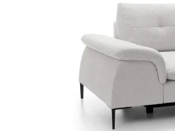 New Vente-unique Sofá de canto direito convertível em tecido bouclé JOLESA Branco
