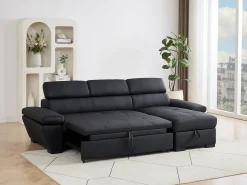LINEA SOFA Sofá de canto direito conversível em couro JONOVA^ Sofá