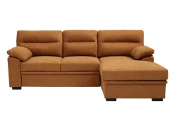 Discount Vente-unique Sofá de canto direito conversível em tecido ULENIO Terracota