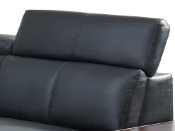Sofá|LINEA SOFA Sofá de canto direito em pele de vaca NAHIA Preto