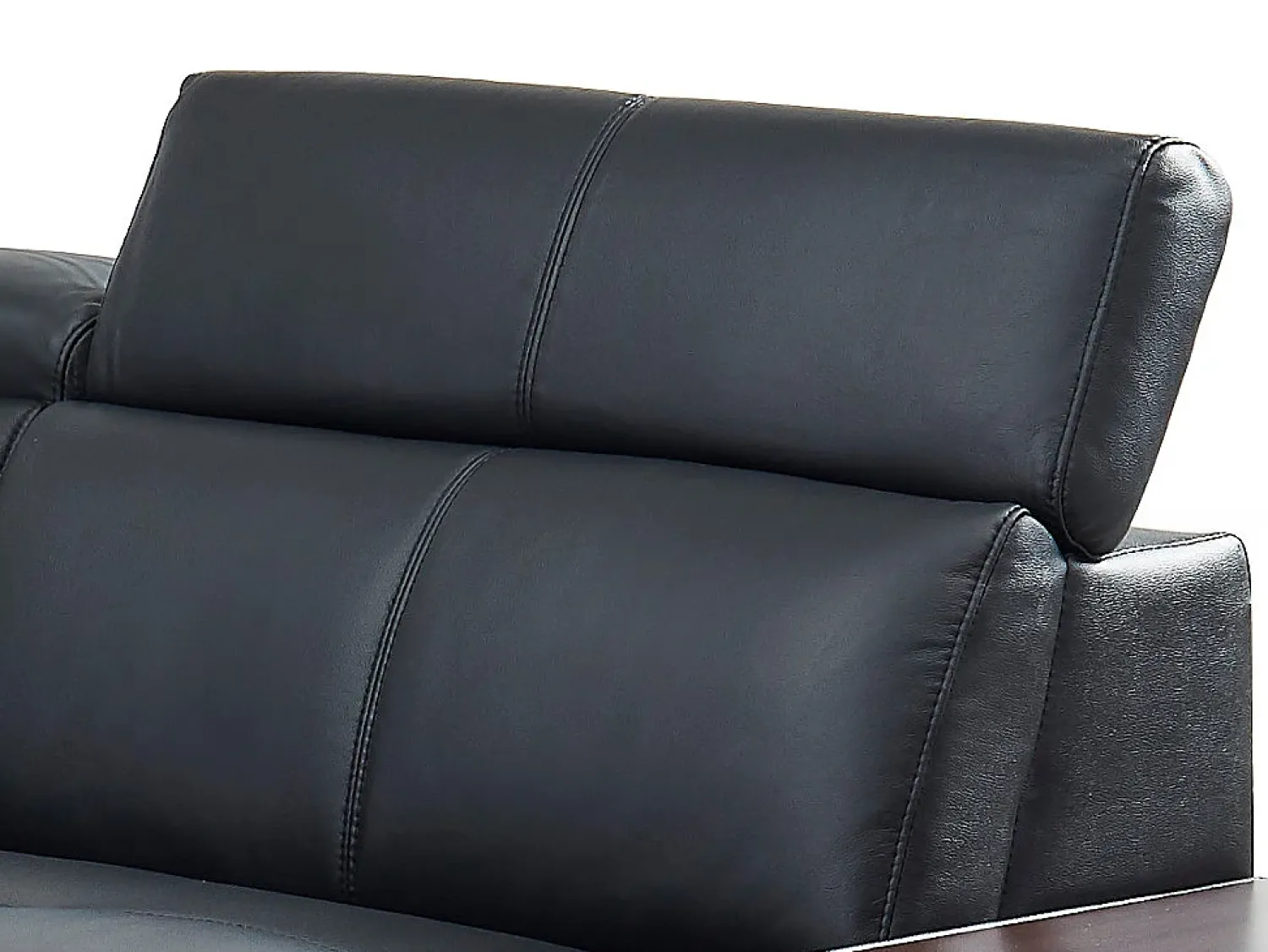 Sofá|LINEA SOFA Sofá de canto direito em pele de vaca NAHIA Preto
