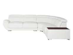 New LINEA SOFA Sofá de canto direito em pele de vaca NAHIA Branco