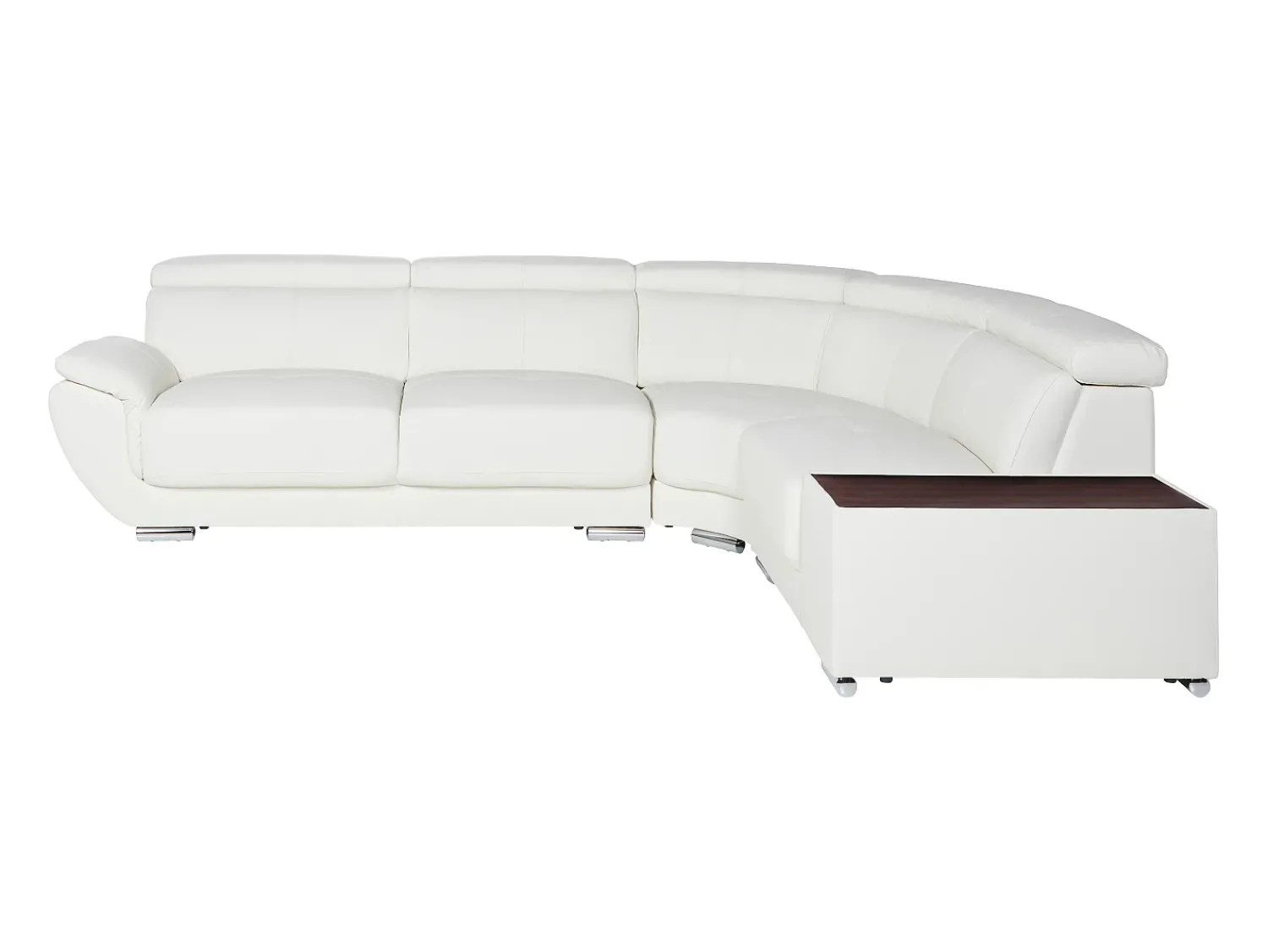 New LINEA SOFA Sofá de canto direito em pele de vaca NAHIA Branco