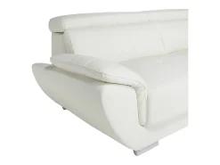 New LINEA SOFA Sofá de canto direito em pele de vaca NAHIA Branco