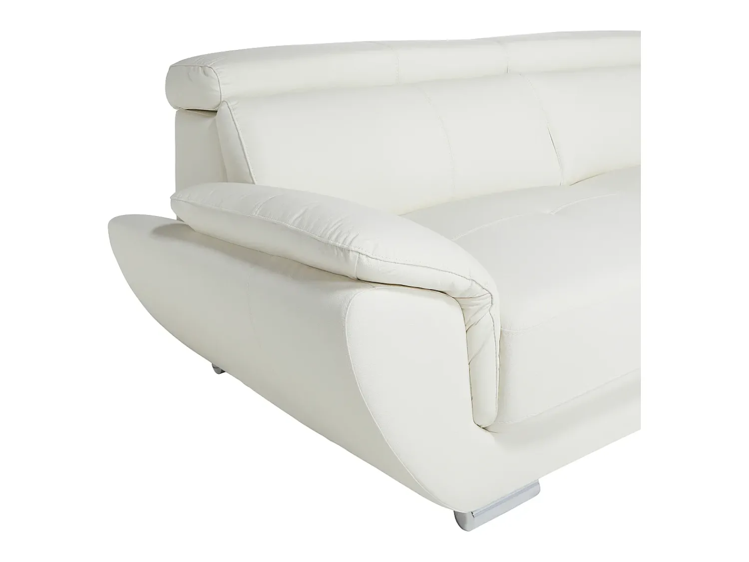 New LINEA SOFA Sofá de canto direito em pele de vaca NAHIA Branco