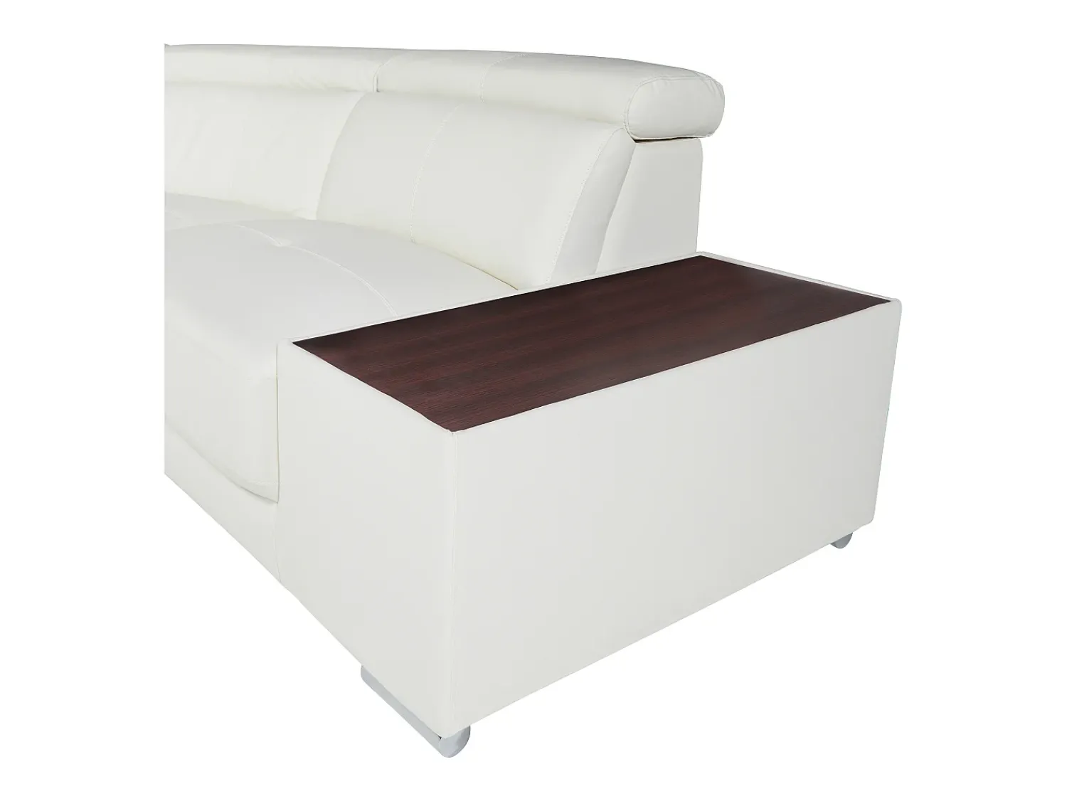 New LINEA SOFA Sofá de canto direito em pele de vaca NAHIA Branco