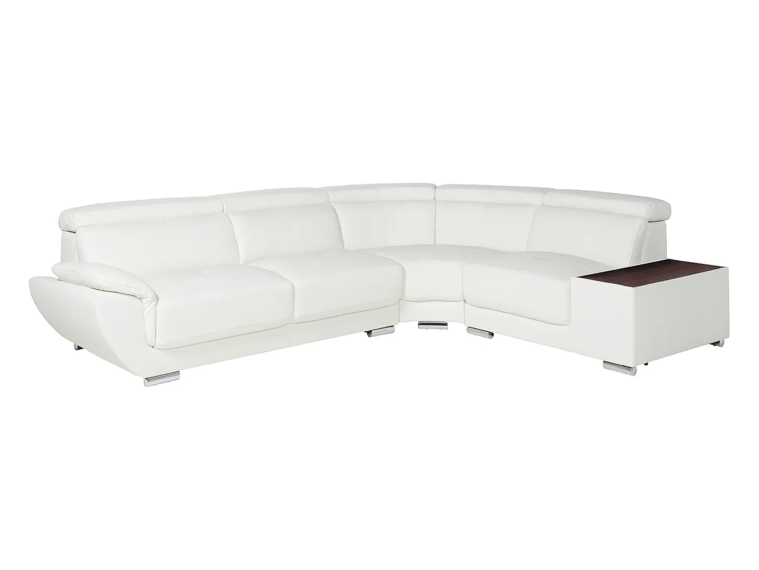 New LINEA SOFA Sofá de canto direito em pele de vaca NAHIA Branco