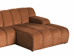 Hot Vente-unique Sofá de canto direito em tecido chenille BELADON Terracota