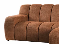 Hot Vente-unique Sofá de canto direito em tecido chenille BELADON Terracota