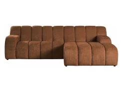 Hot Vente-unique Sofá de canto direito em tecido chenille BELADON Terracota