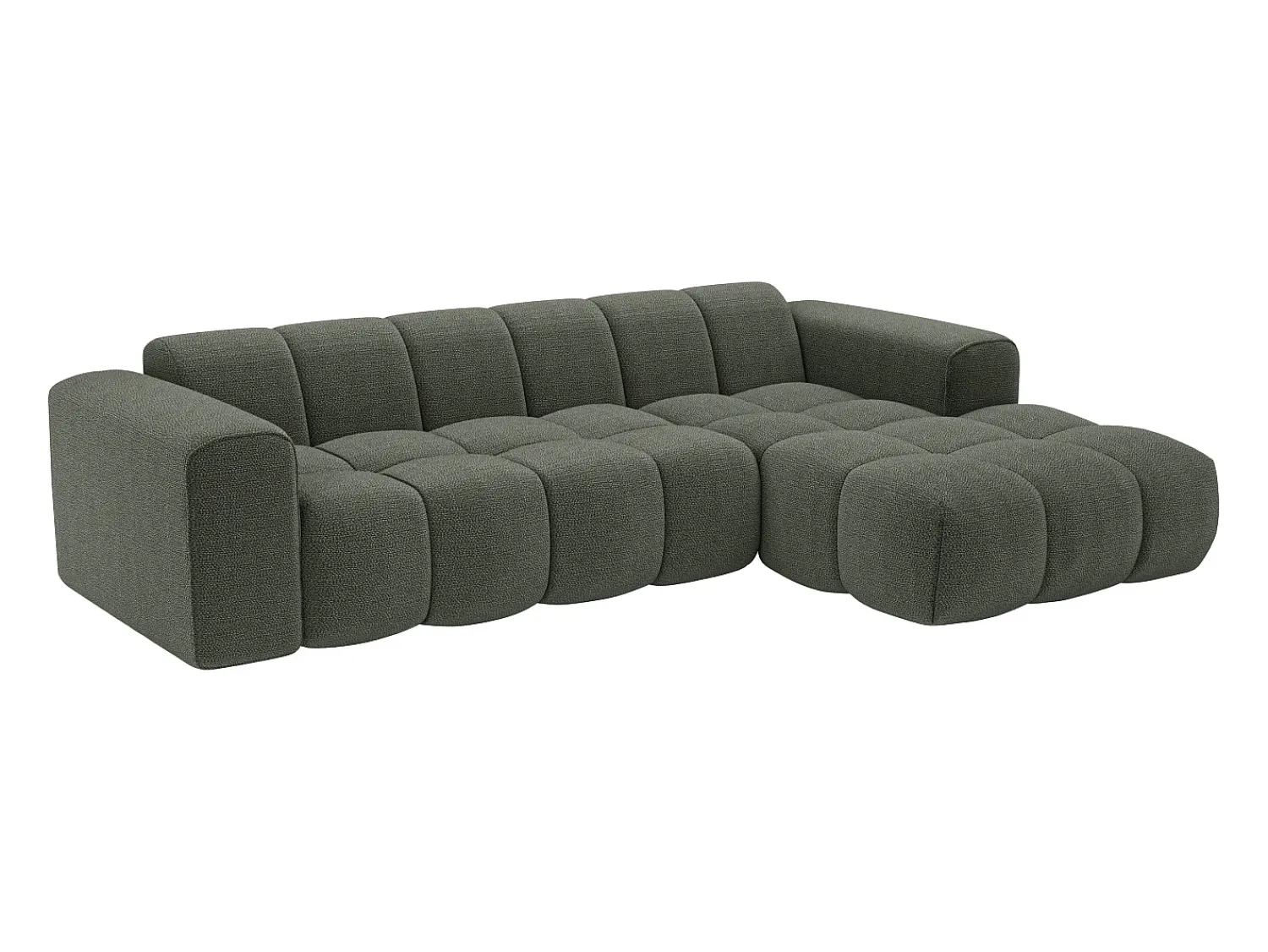 Sofá*Maison Céphy Sofá de canto direito em tecido chenille CALESO da Verde