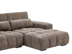 Outlet Vente-unique Sofá de canto direito em tecido texturizado LOPONZA Taupe