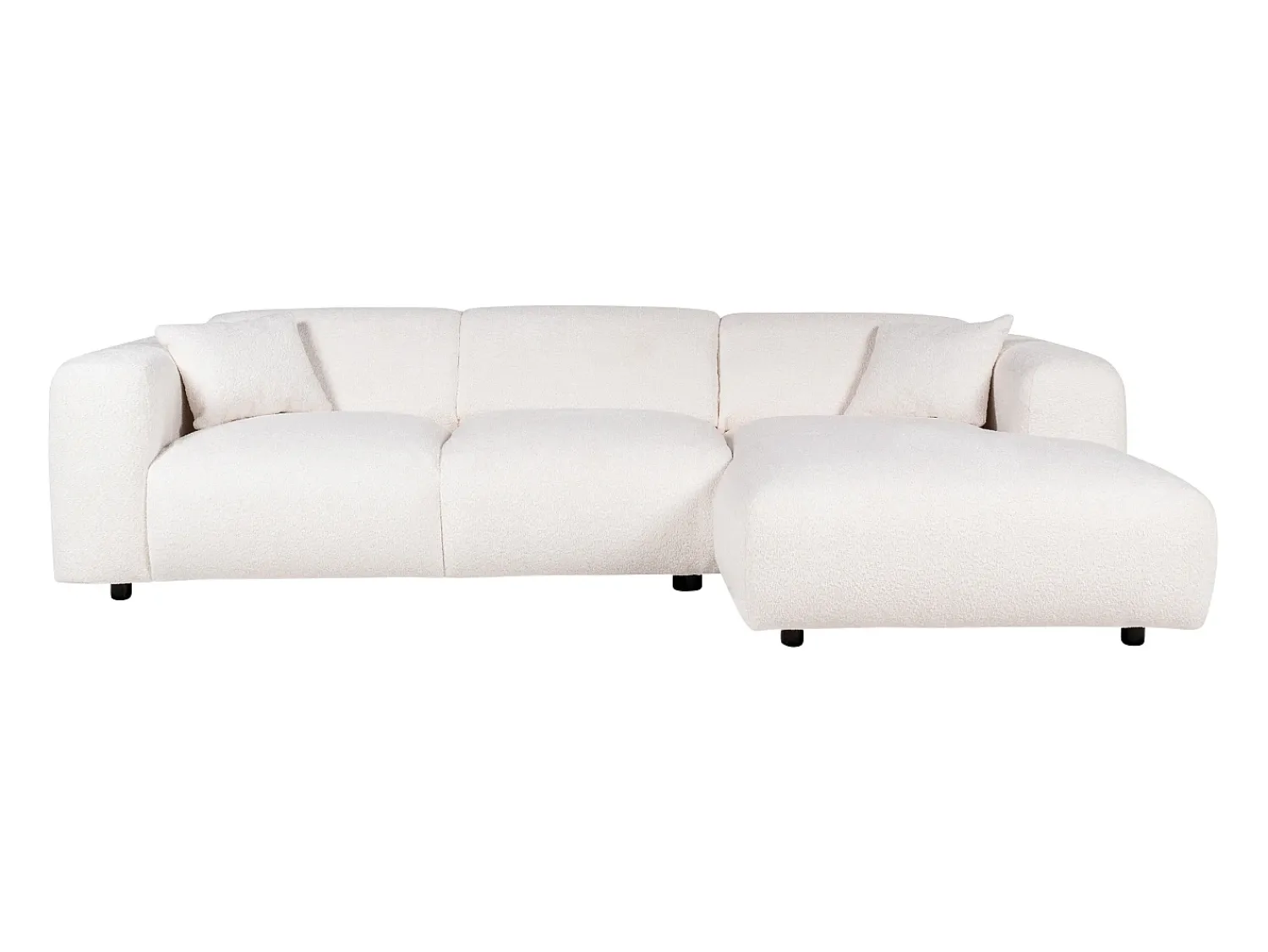 New Maison Céphy Sofá de canto direito em tecido bouclé POGNI da Branco