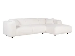 New Maison Céphy Sofá de canto direito em tecido bouclé POGNI da Branco