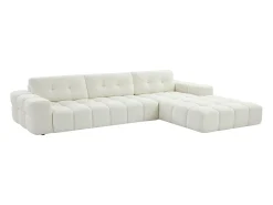 Hot Vente-unique Sofá de canto direito em tecido bouclé SOPELANA Branco
