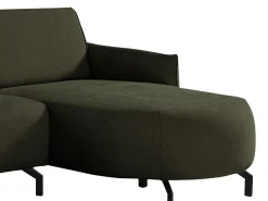 Best Vente-unique Sofá de canto direito em tecido de cor FERIONA Verde