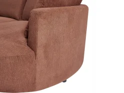 Sofá*Vente-unique Sofá de canto direito em veludo texturizado cor LOUSADO Terracota