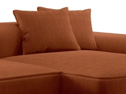 Vente-unique Sofá de canto direito em veludo canelado terracotta ERYNEL^ Sofá