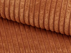 Vente-unique Sofá de canto direito em veludo canelado terracotta ERYNEL^ Sofá