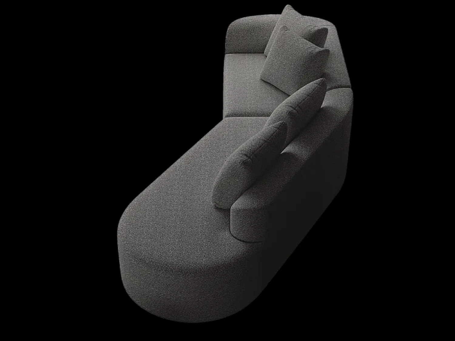 Sofá|DripeX Sofá de Canto Direito Moderno Superdimensionado 4 Lugares, com 4 Almofadas, Chaise Longue Curva, Tecido Chenille, Cinza Antracito Cinza antracite