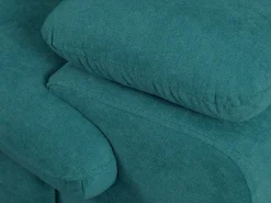 Sofá|Vente-unique Sofá de canto direito modular em tecido turquesa FABIEN Azul turquesa