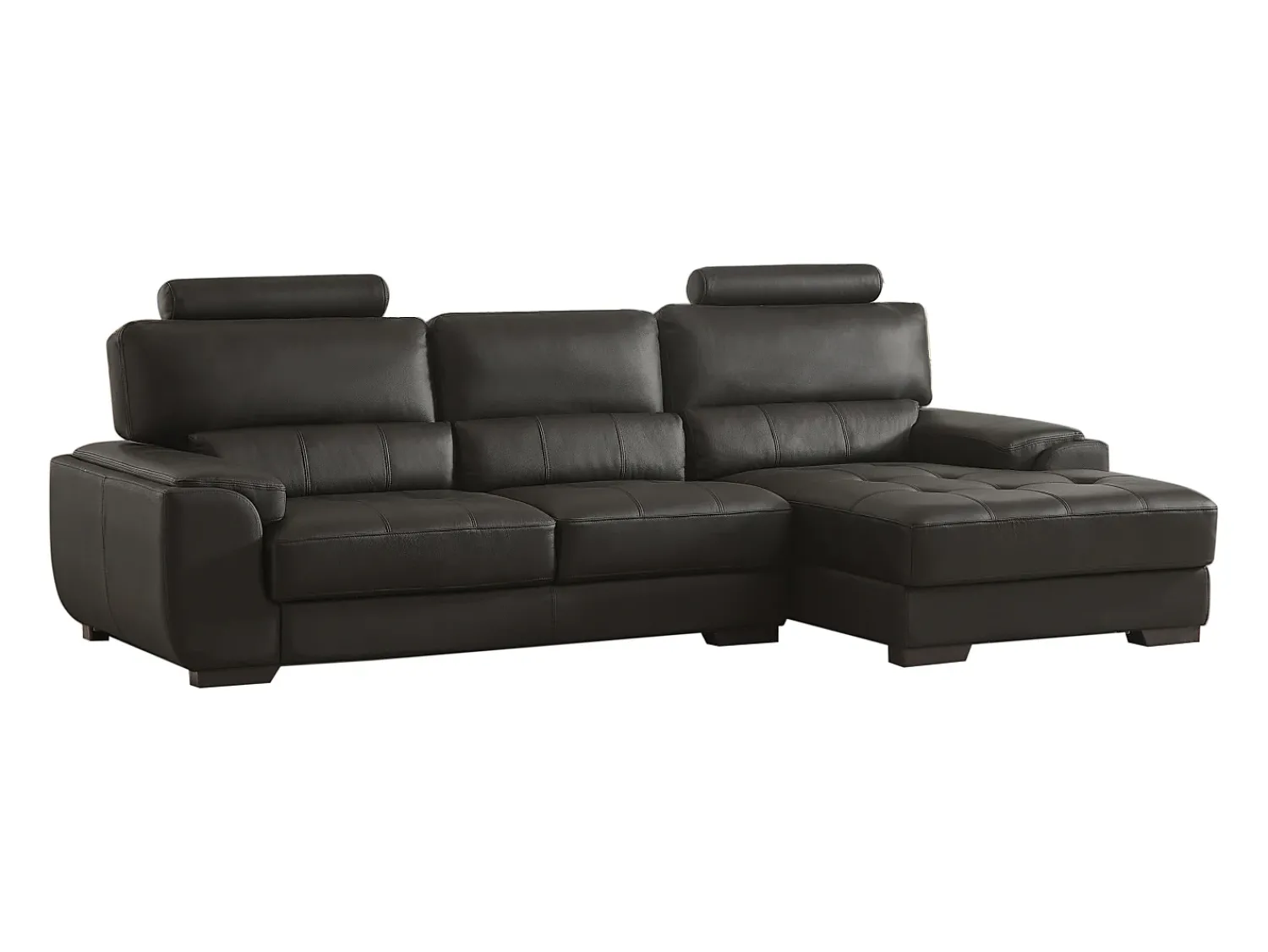 Sofá|LINEA SOFA Sofá de canto direito pele de qualidade superior METROPOLITAN II Preto
