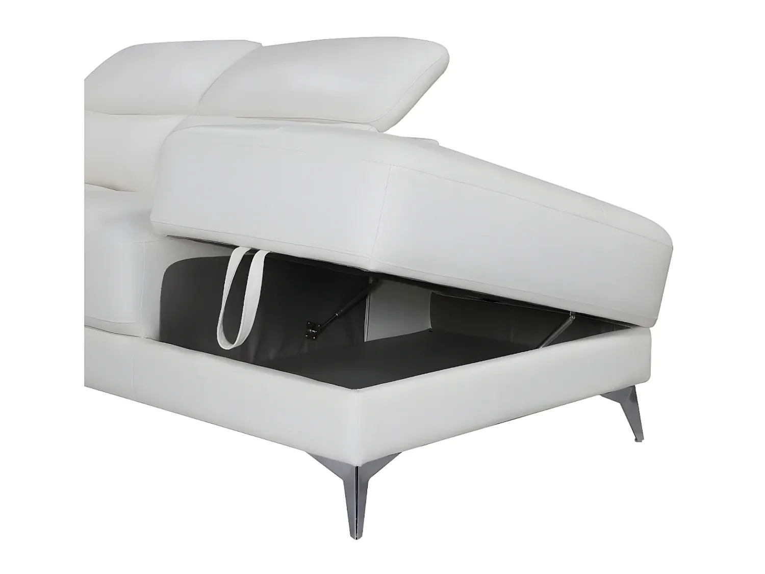 LINEA SOFA Sofá de canto direito relax elétrico em pele - PASCALINE^ Sofá