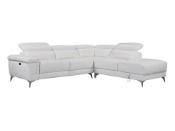 LINEA SOFA Sofá de canto direito relax elétrico em pele - PASCALINE^ Sofá