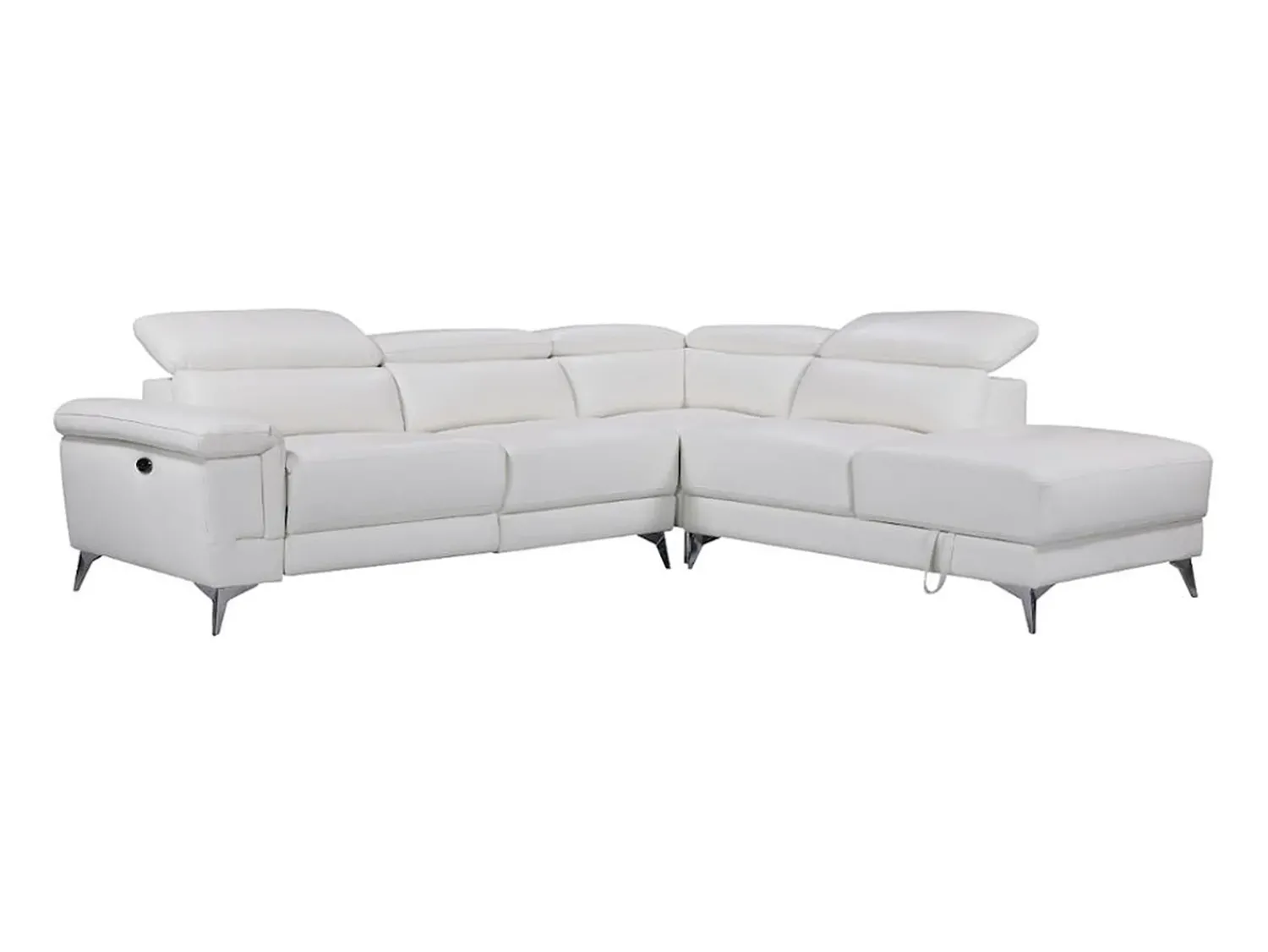 LINEA SOFA Sofá de canto direito relax elétrico em pele - PASCALINE^ Sofá