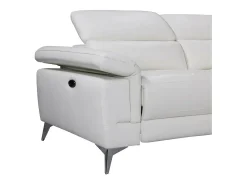 LINEA SOFA Sofá de canto direito relax elétrico em pele - PASCALINE^ Sofá