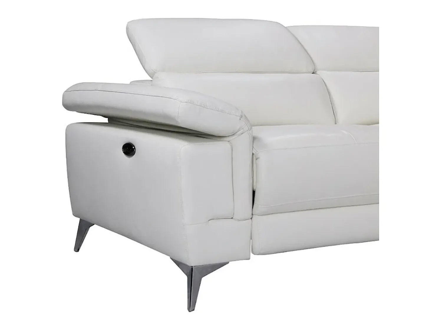 LINEA SOFA Sofá de canto direito relax elétrico em pele - PASCALINE^ Sofá
