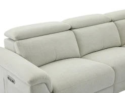 Sofá|Vente-unique Sofá de canto direito relax elétrico em tecido beige MAKORO Bege