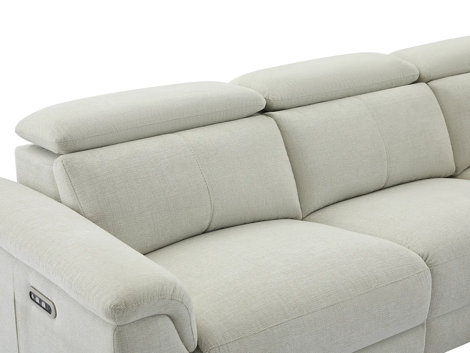 Sofá|Vente-unique Sofá de canto direito relax elétrico em tecido beige MAKORO Bege